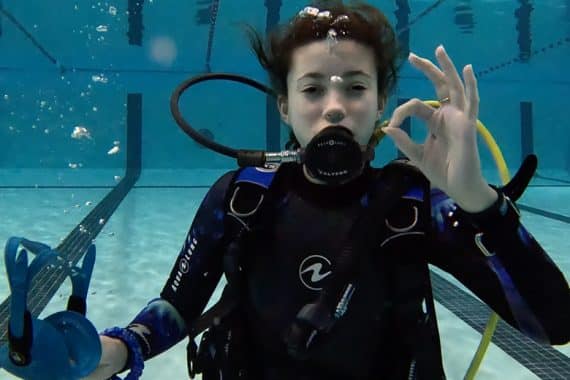 vidage de masque plongée sous-marine